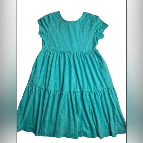 Cat & Jack Girls Dress Sundress With Bow Size L (10/12) Turquoise - Picture 2 of 8